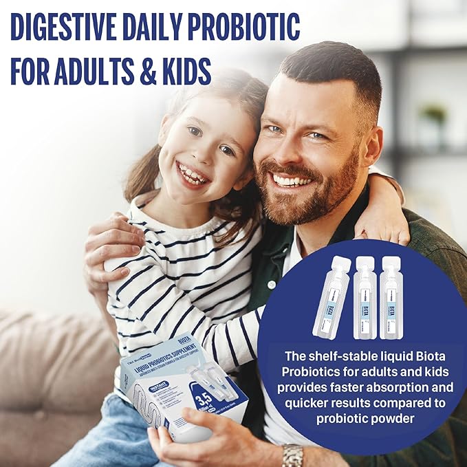 Biota Probiotic Drinks for Digestive Health & Immune Support,Fast Acting Support Stomach Constipation, Digestive Daily Probiotic for Adults, Kids, Gluten, Sugar Free & Non-GMO, 20 Servings