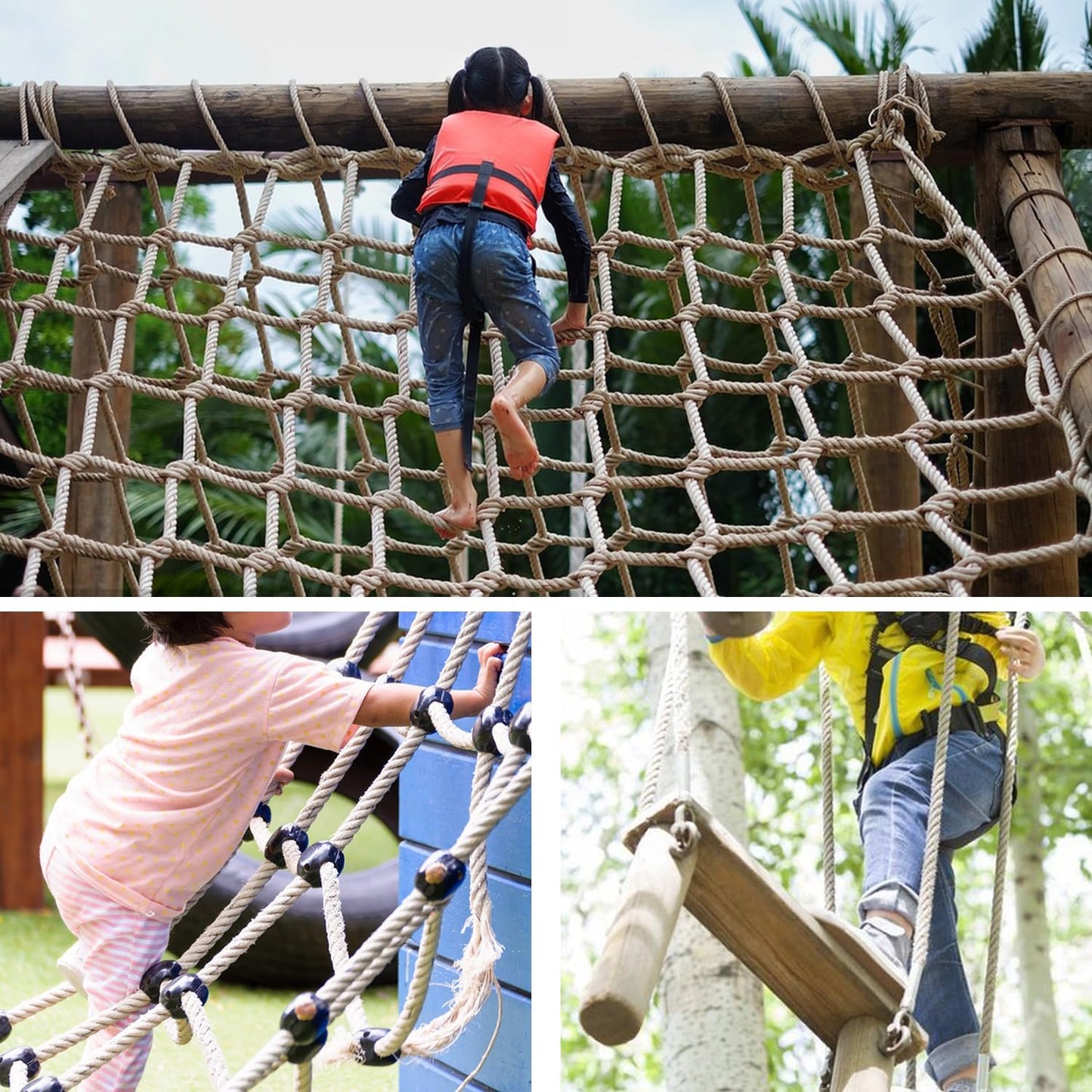 20mm Diameter Natural Twisted Cotton Rope, 49 Feet Length Premium Adult Strength Cotton Rope, Soft, Triple-Strand Rope for Nautical Crafts and Home Decoration