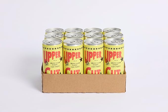 Rival Bros Upper Cut Ready to Drink Iced Coffee, Brown Sugar Cream Flavored, 7.5 Fl Oz, 12 Count, Perfect for On-the-Go, 111mg Caffeine, Easy to Drink Canned Coffee