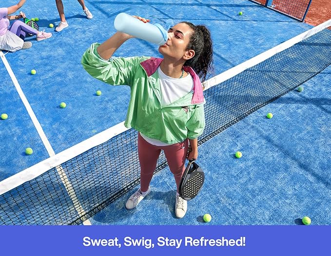26 oz Insulated Water Bottle with 2-in-1 Straw and Spout Lid, Keep Cold 24H, Leak-Proof, Fits in Car Cup Holder, Stainless Steel Water Bottle for Sports, Travel, and School (Lupine)