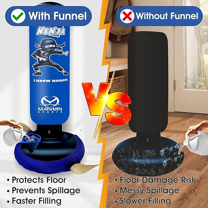 Durable Inflatable Kids Punching Bag for Karate and Boxing – Bounce-Back Martial Arts Bag for Boys and Girls, Great Birthday Gift to Relieve Energy and Build Skills for Boys Ages 4-12