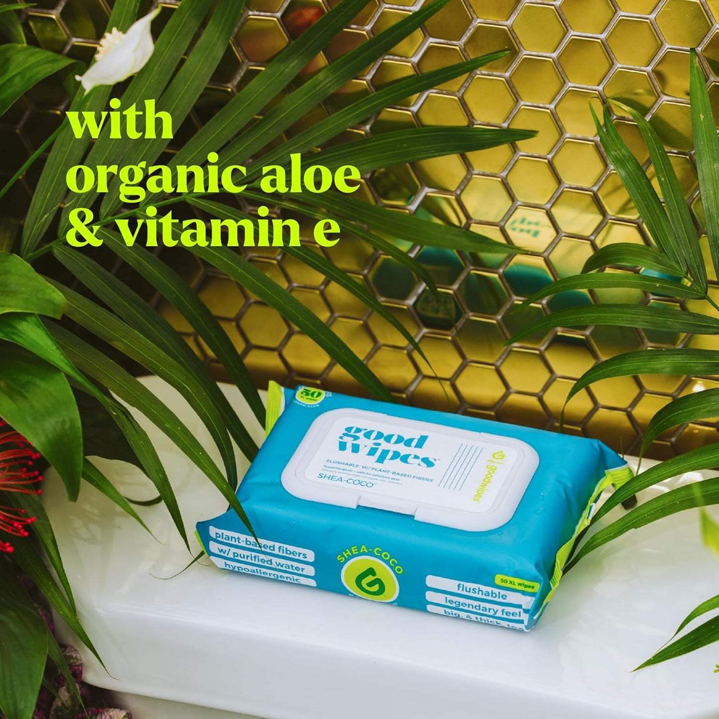 goodwipes Flushable Wipes Travel Size - Extra Large Adult Wet Wipe - On-the-Go Portable Wipes - Sewer & Septic Safe - Hygiene Essentials - Shea Coco & Rosewater, 108 Count (6 Packs)