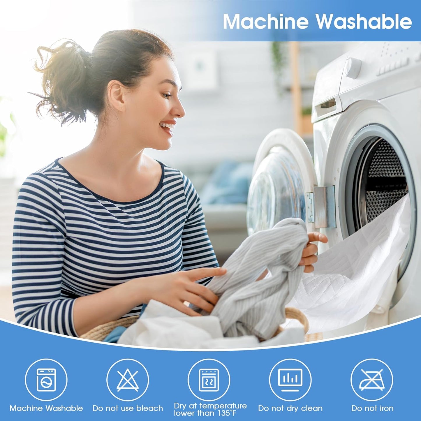 Hanherry 100% Waterproof Mattress Protector Full Size, Mattress Cover 3D Air Fabric Cooling Mattress Pad Cover Smooth Soft Breathable Noiseless, 8''-21'' Deep Pocket