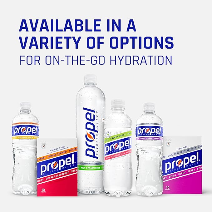 Propel Energy Boost Zero Calorie Flavored Water With Electrolytes and Caffeine, 3 Flavor Variety Pack, 16.9 fl oz Bottles (12 Pack)