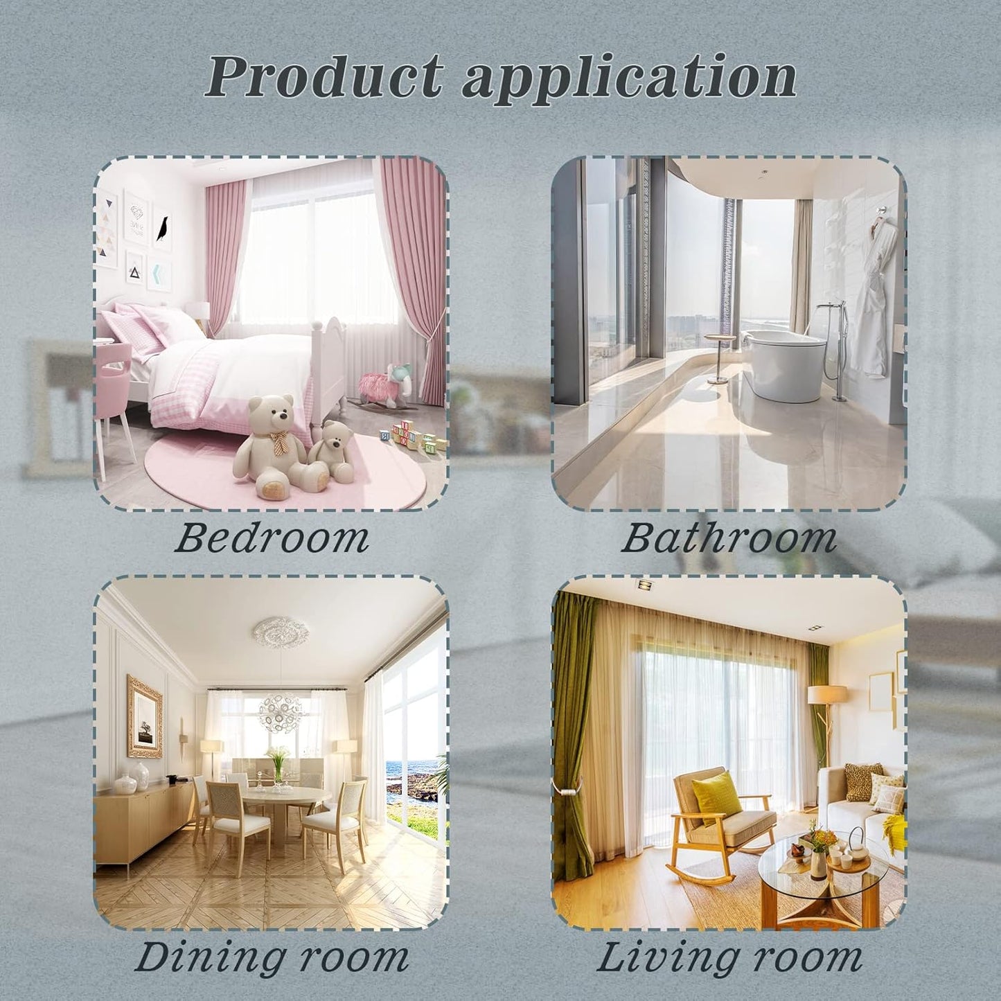 Hion Magnetic Curtain Tiebacks Grey 2pcs, Curtain Tiebacks Buckles Holdbacks Holders Hooks Clip for Home Bedroom Office Decorative Curtain