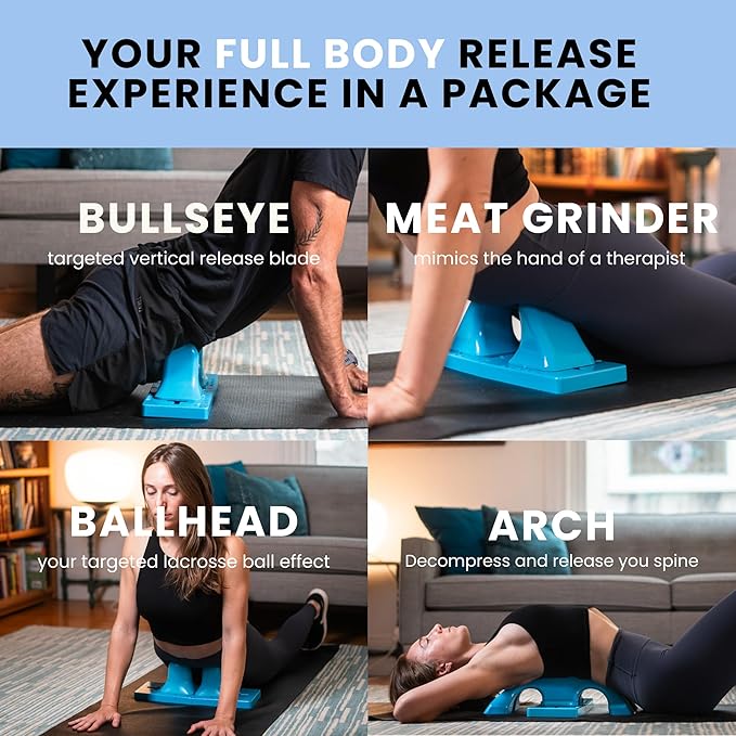 Thrival Relief Pro- Fully Adjustable Psoas, Back and Hip Flexor Muscle Release Tool for Deep Tissue, Trigger Point Massage (Blue) – Made in USA