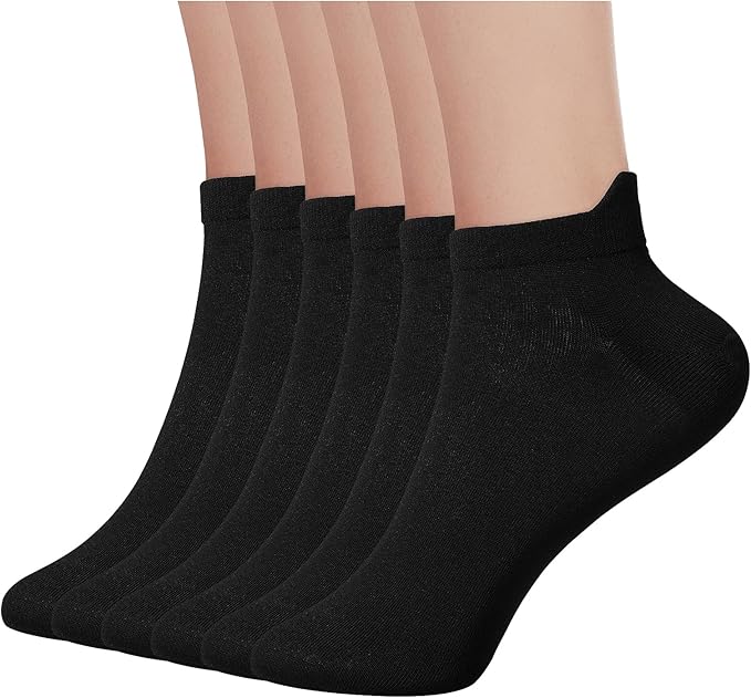 Men's Red Socks Ankle Socks Comfortable White/Black Casual With Heel Tab,Chinese New Year Socks, Size 6-10 (6 pairs)