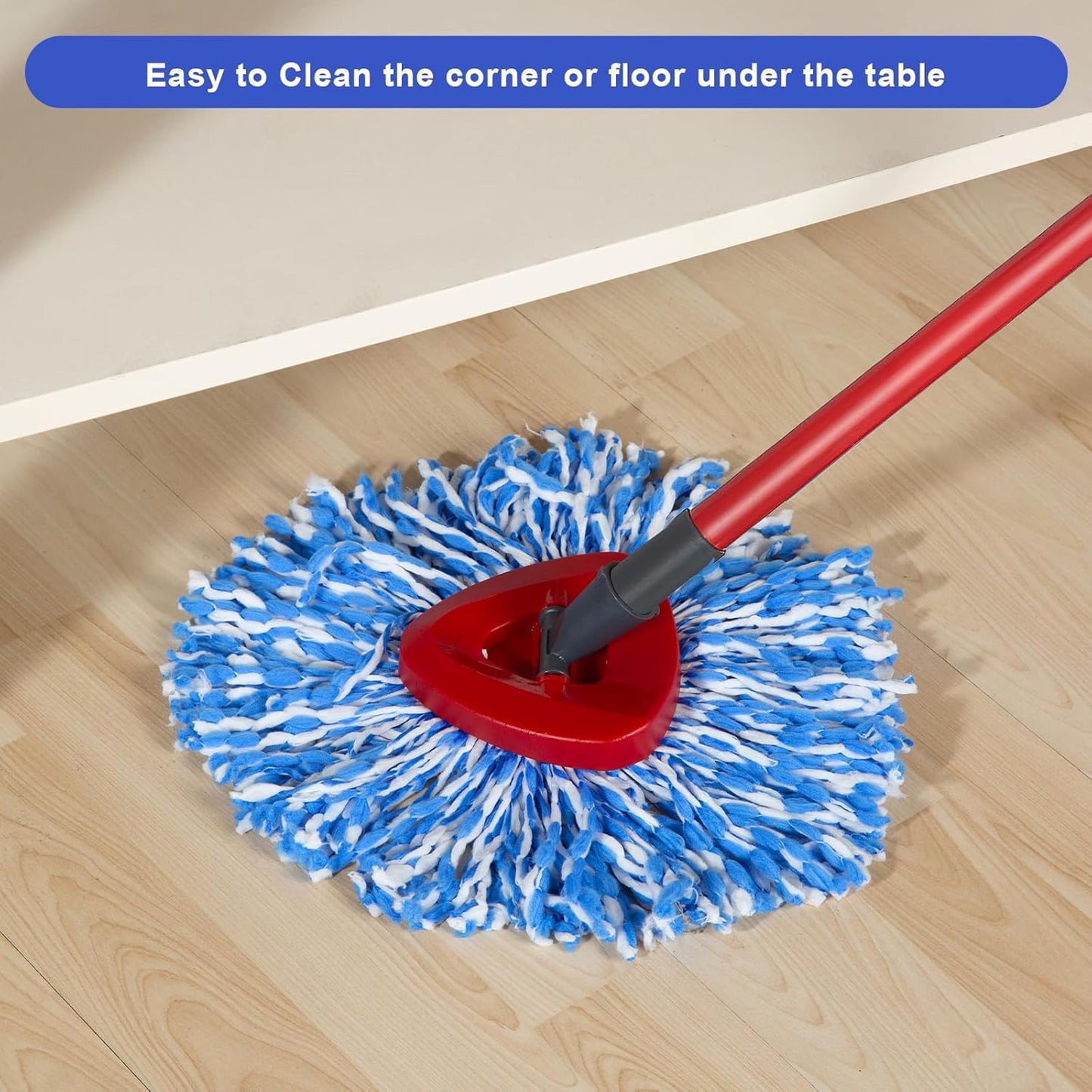 O-Cedar Spin Mop Replacement Handle - 4 Section Compatible With Mop Refills & Brooms, 30" - 58" American Threaded Joint End