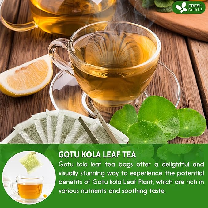 FreshDrinkUS, Premium Gotu Kola Leaf Tea โ 75 Tea Bags | Pure Dried Centella Asiatica Leaves | Naturally Caffeine-Free Herbal Tea | Refreshing Aroma & Smooth Taste | Premium Herbal Infusion. Vegan