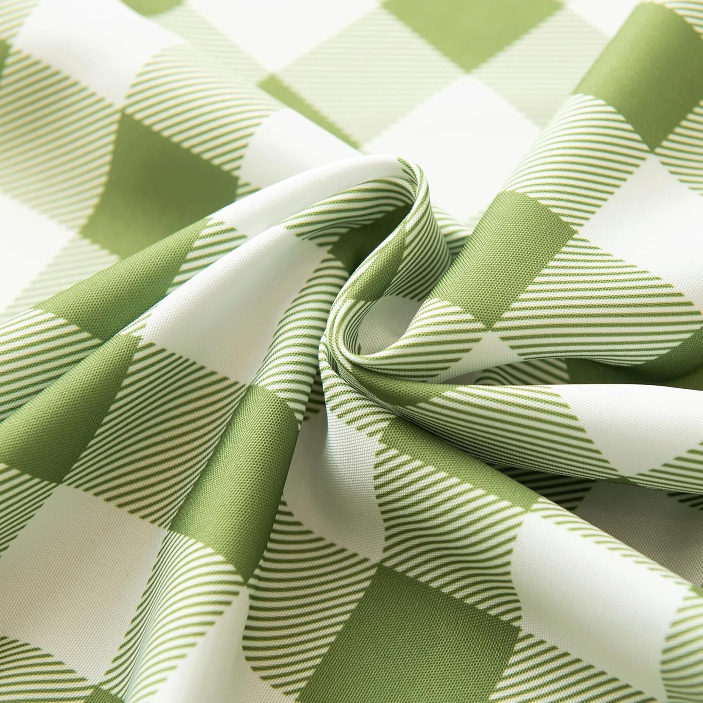 Waterproof Plaid Tablecloth Fabric - Round 58 Inch Classic Gingham Checker Table Cloth for Indoor/Outdoor Use - Buffalo Table Cover for Picnics, BBQs, and Parties