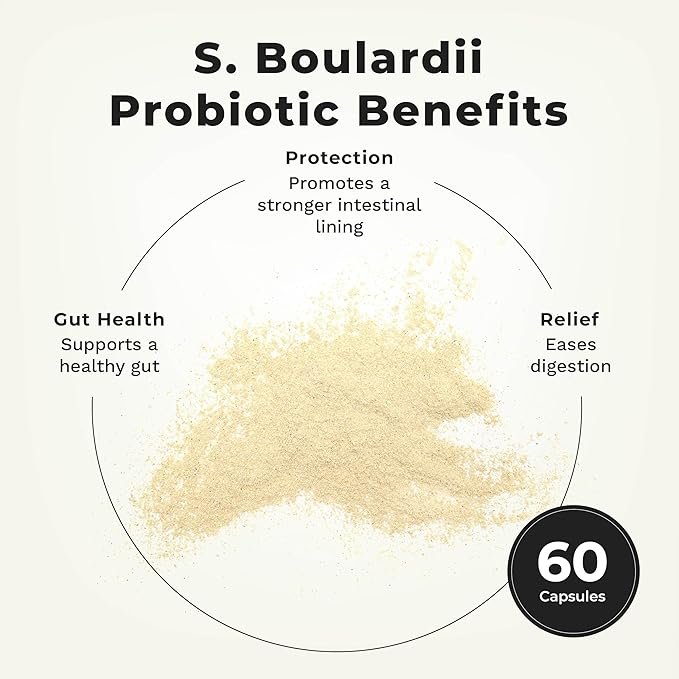 LifeSeasons Essentials S. Boulardii Probiotic - Supports Immune Function & Digestive Regularity - Promotes A Healthy Gut & Stronger Intestinal Lining - Eases Digestion - Saccharomyces - 60 Capsules
