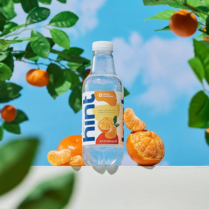 Hint Fruit-Infused Bottled Water, Tangerine - Sugar Free Flavored Water with Zero Calories, Naturally Flavored, and No Artificial Sweeteners - 16 Fl Oz (Pack of 12)