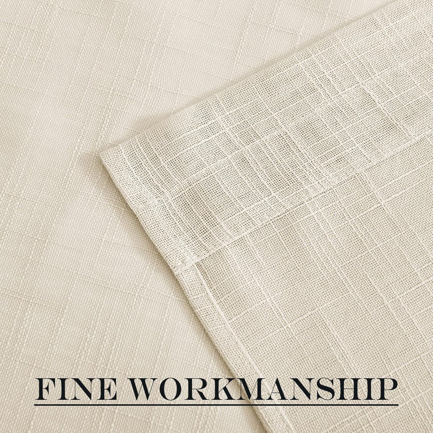 NICETOWN Sidelight Door Curtains 72 Inches Long for Windows Linen Sheer Privacy Protect Light Filtering French Door Side Curtain Panels with Tie Back, 12 Inch Width, 1 Panel, Beige