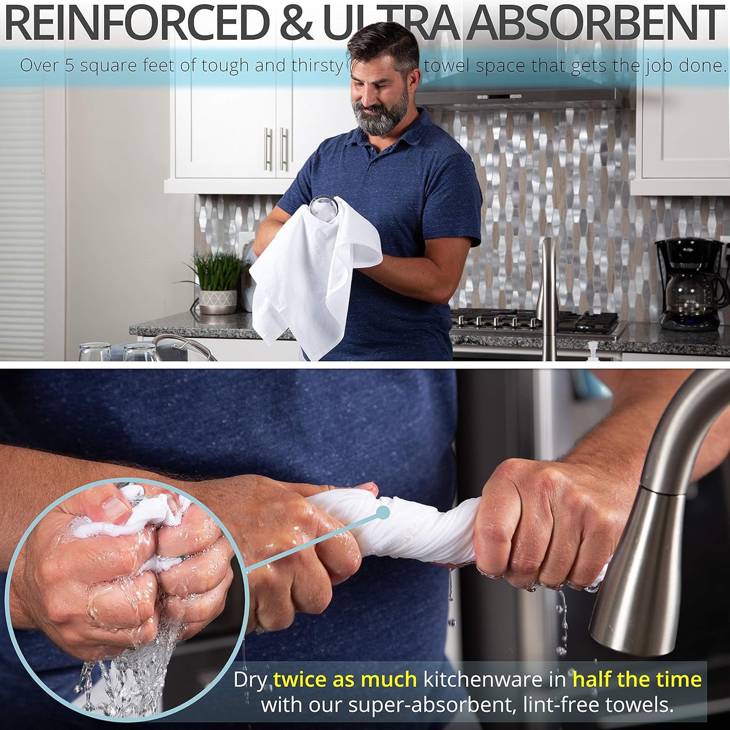 Aunti Em's Kitchen Flour Sack Dish Towels - Natural Cotton for Embroidery and Drying Glass, Hand, Dinnerware - Plain, Thick, Zero-Lint, Highly Absorbent - Set of 12, 27 x 27 Inch, Red