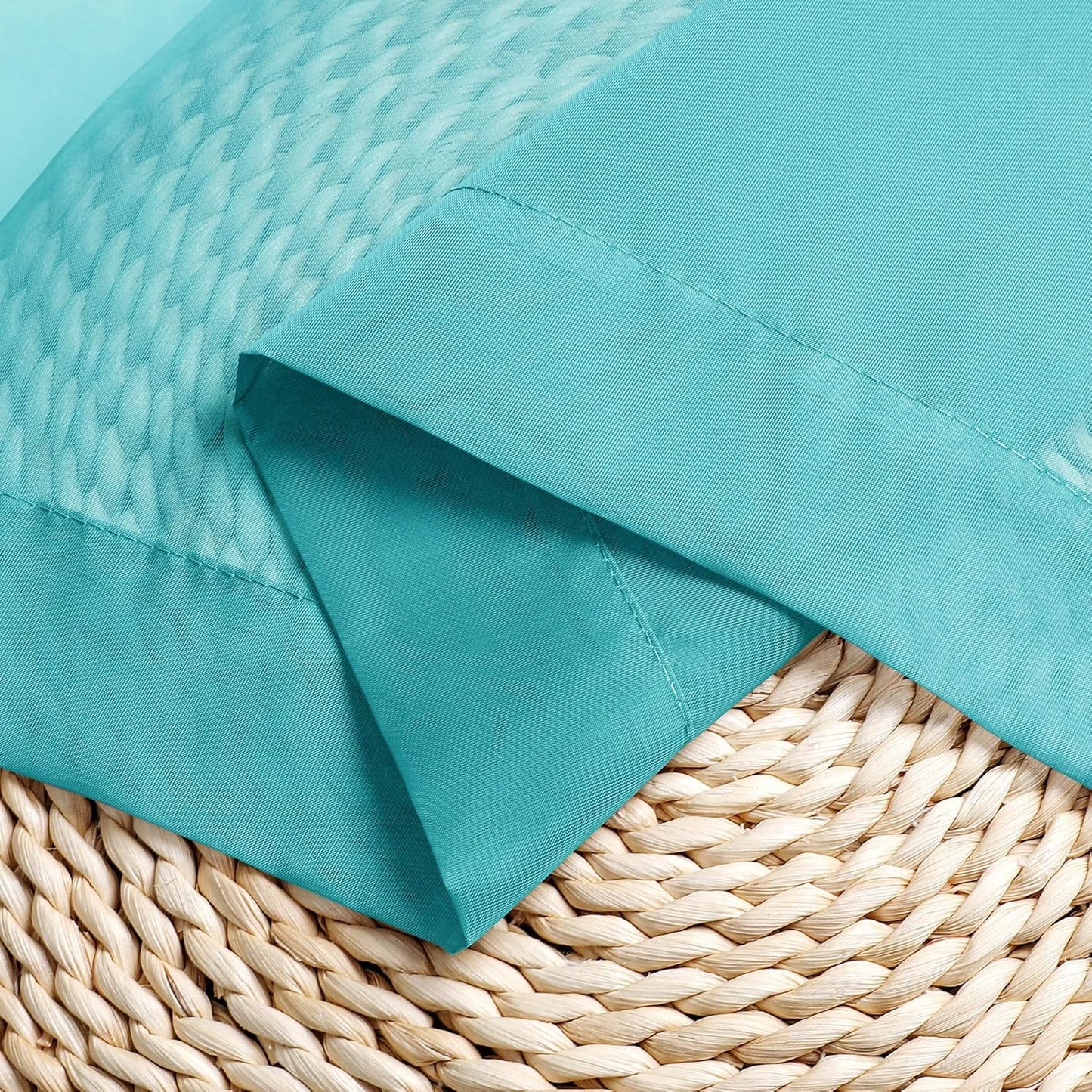 Chyhomenyc Turquoise Sheer Curtains 96 inches Long 2 Panels, Light Filtering Soft Airy Solid Elegant Voile Window Treatment Drapes for Bedroom Living Room Wedding Party Decor, 42 Wx96 L, 8FT L