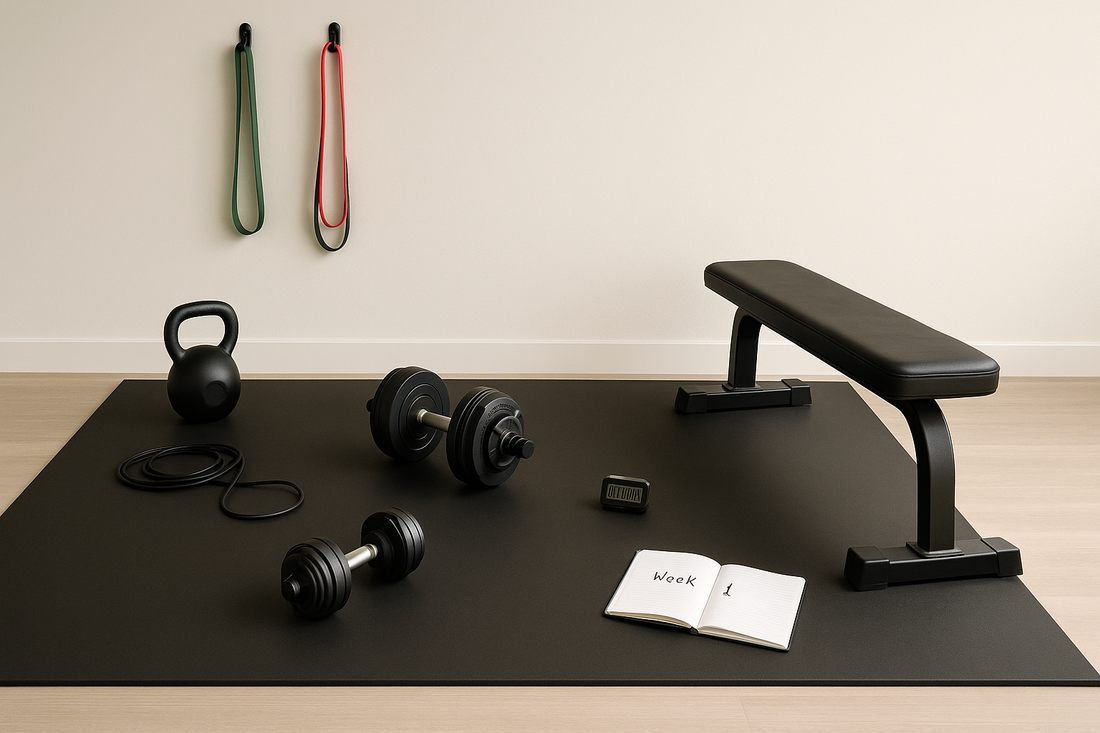 Power • Pump • Engine: A 6-Week Minimal-Gear Program (Adjustable Dumbbells, Kettlebell, Bands & Rope) | PulsePeak Fitness