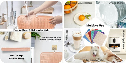 Keep Your Counter Clean & Stylish — The Fast-Drying Silicone Dish Mat Every Kitchen Needs