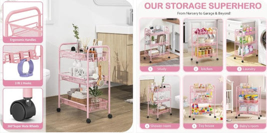 Pretty, Practical, and Built to Move — The 3-Tier Rolling Utility Cart That Organizes Every Room