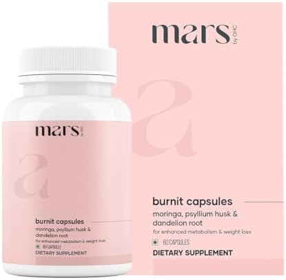 Mars BurnIt Capsules | Enriched with Psyllium Husk, Moringa & Dandelion Root | Supports Digestion, Detox & Weight Management | Pack of 1