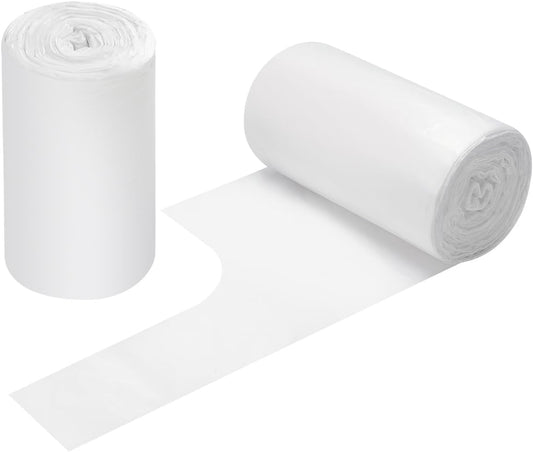 2-4 Gallon Portable Trash Bags,60 Counts Thicken portable Small Garbage Bags for Office, Kitchen,Bedroom Trash Can,Strong Trash Bags（White）