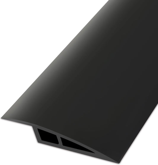 Vinyl Door Threshold Flooring Transition Strip Self Adhesive Carpet Edging Strip for Laminate Doorway Edge Threshold from 3/5" to 4/5" (Black, 3.3 Ft)