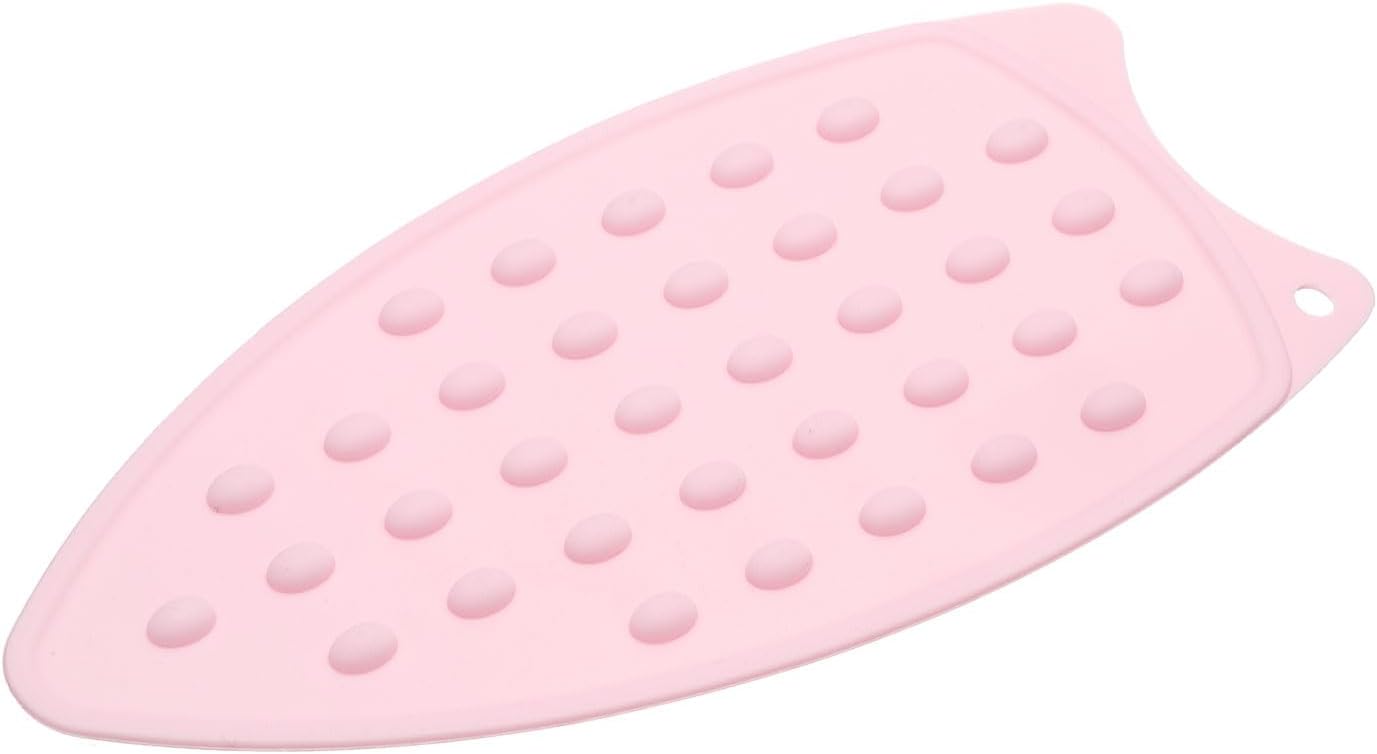 HARFINGTON Silicone Iron Rest Pad, Multipurpose Iron Hot Resistant Mat Iron Rest Plate for Ironing Board Hot Heat Resistant Steam Compact Mat, Pale Pink