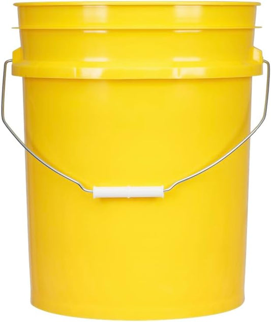 House Naturals 5 Gallon Premium HPDE Plastic Bucket - Made in USA Food Grade Storage Container, BPA Free All Purpose Pail (1, Yellow)