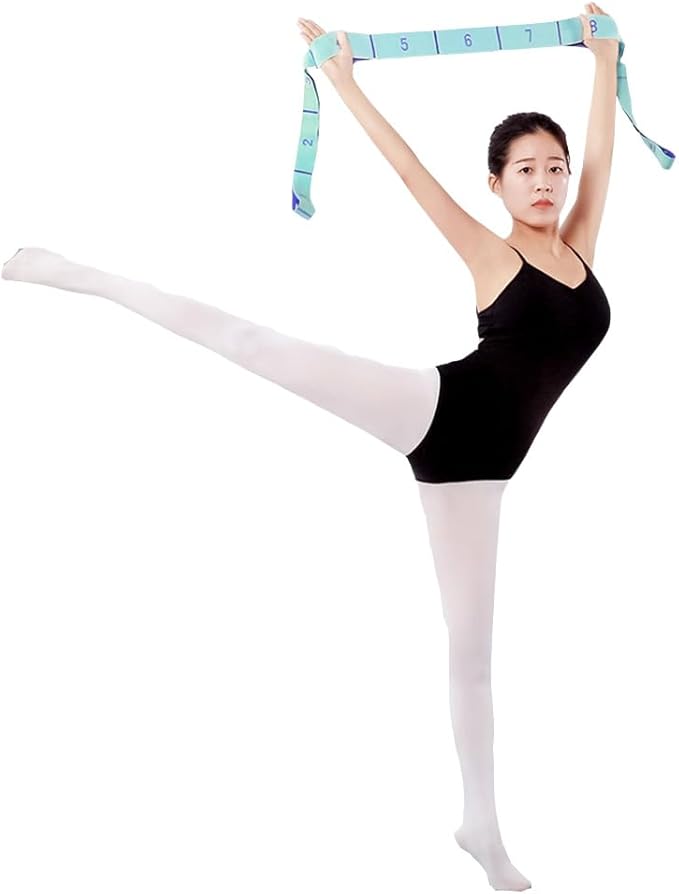 11 Loops Stretch band - Yoga, Pilates, Ballet, and Physical Therapy Stretching strap for Flexibility, Leg Stretching, and Exercise - Durable Stretching equipment for Dance and Fitness