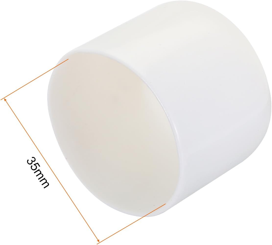 uxcell 20pcs Rubber End Caps 35mm ID Vinyl Round Tube Bolt Cap Cover Screw Thread Protectors White