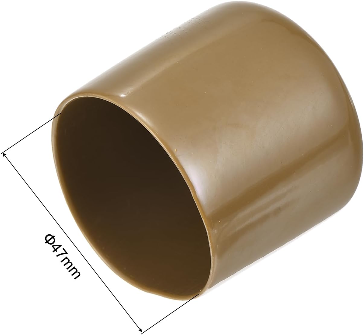 uxcell 20pcs Rubber End Caps 47mm(1 7/8") ID Vinyl PVC Round Tube Bolt Cap Cover Screw Thread Protectors Light Brown