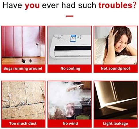 Door Draft Stopper, 39” Length Cuttable Weather Stripping Door Seal, Strong Adhesive Door Sweep for Exterior and Interior Doors (1, Brown)