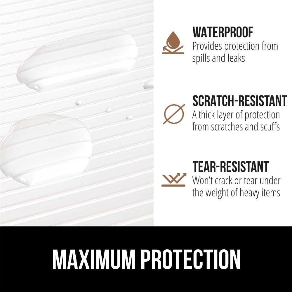 GORILLA GRIP DuraGuard Shelf Liner, 20x30 Non-Adhesive Cabinet Liners for Kitchen Drawers, Shelves, Refrigerator, Pantry Storage, Bathroom Closet, Durable Waterproof BPA Free Ribbed Plastic, Clear