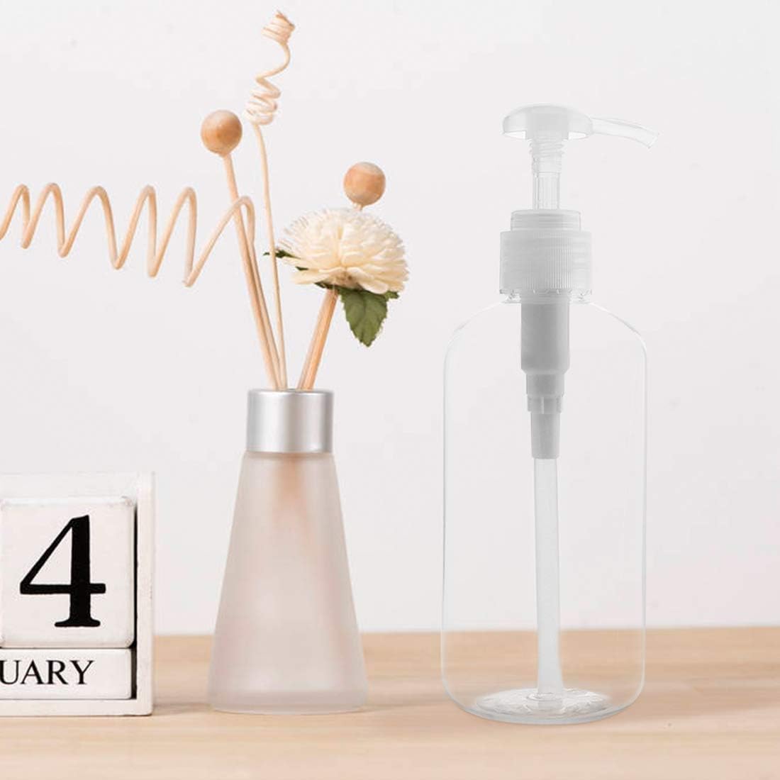 Yebeauty 16 Pack 10oz/300ml Pump Bottle Shampoo Pump Dispenser, Shampoo Bottles with Pump Clear Empty Plastic Refillable Shower Bottle Dispenser Containers with Travel Lock for Soap Cream Lotion Gel