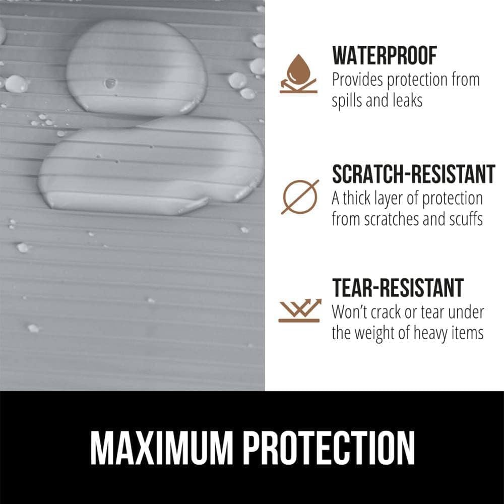 GORILLA GRIP DuraGuard Shelf Liner, 20x30 Non-Adhesive Cabinet Liners for Kitchen Drawers, Shelves, Refrigerator, Pantry Storage, Bathroom Closet, Durable Waterproof BPA Free Ribbed Plastic, Lt Gray