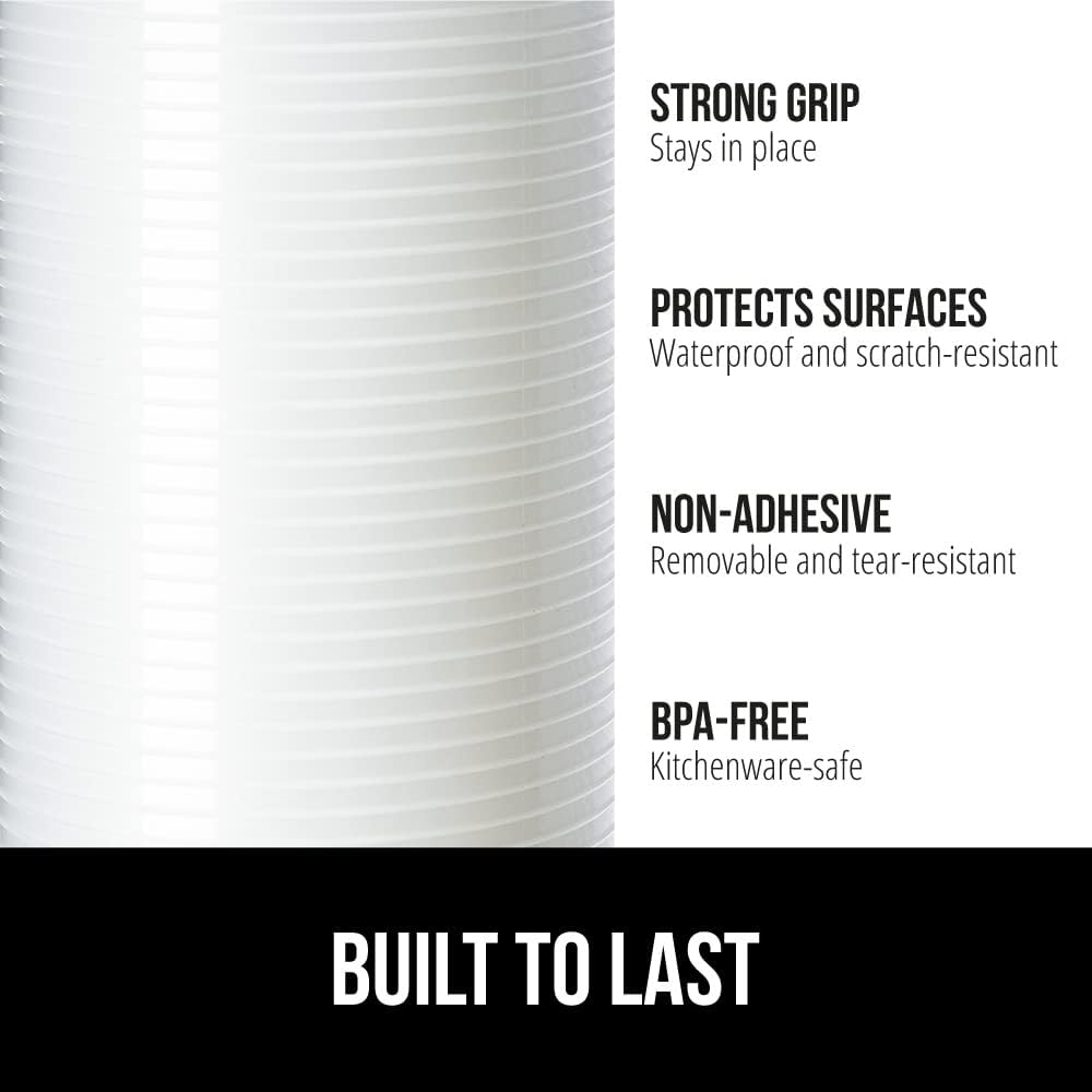 GORILLA GRIP DuraGuard Shelf Liner, 24x30 Non-Adhesive Cabinet Liners for Kitchen Drawers, Shelves, Refrigerator, Pantry Storage, Bathroom Closet, Durable Waterproof BPA Free Ribbed Plastic, Clear