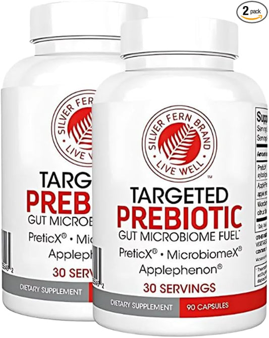 Silver Fern Brand Prebiotic Fiber Supplement – 2 Pack – Non-GMO XOS for Gut Microbiome & Digestive Balance – Vegan Capsules (Pack of 2)