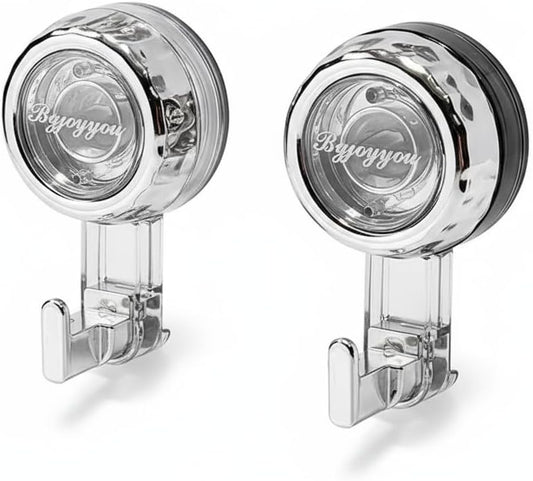 2 pcs Rotate Vacuum Suction Cup Hooks, Heavy Duty Suction Cups 20 lb,Removable Reusable