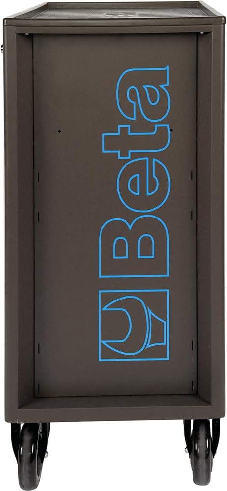 Beta RSC24 Heavy Duty Rolling Tool Cabinet, 8 Drawers, Blue, Ball Bearing Slides, Rubber Mat Liners, 5" Casters, Anti-Fall Edge Worktop, 1760 lbs Load Capacity, Made in Italy