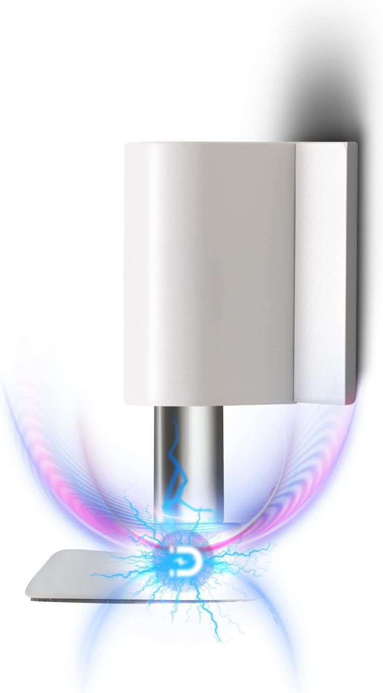 1 Pack Magnetic Door Stoppers Retractable Bottom of Door Holder No Drilling Mount Floor Door Stop with Screws and Adhesive Catch Door Keep Door Open White WT-1