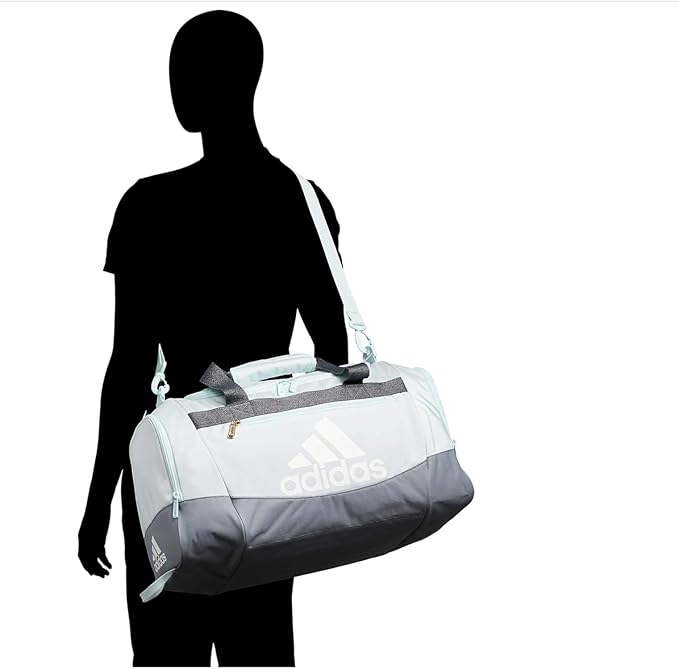 adidas Unisex Defender 4.0 Gym Duffel Bag for Men and Women, Black/Silver Metallic, Small (38L)