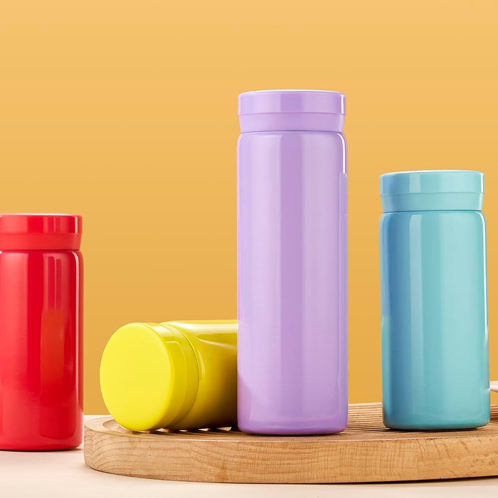10oz Mini Water Bottle Stainless Steel Thermos Small Flask - Insulated Vacuum, Leak Proof, Keeps Drinks Hot/Cold - Ideal for Coffee, Tea, Water-6PC