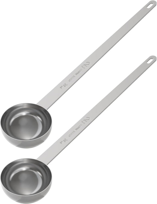 2PCS 2 Tablespoon Coffee Scoop, 9.5" Long Handle Measuring Spoon, Two tbsp (30 ml) Stainless Steel Scooper