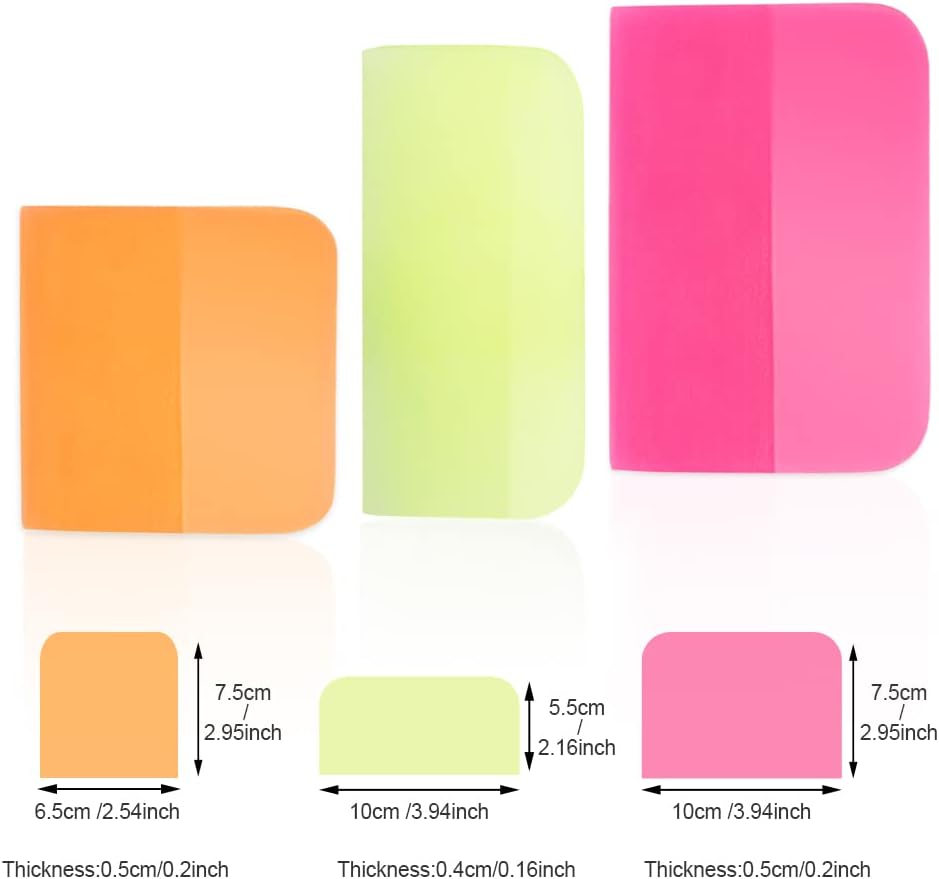 NEWISHTOOL PPF Squeegee for Vinyl, Soft Rubber Scraper PPF Tools, 3IN1 Small Squeegee for Paint Protection Film Installing, Vinyl Wrap Window Tint Auto Glass Cleaning TPU Scraping Tool Scratch Free