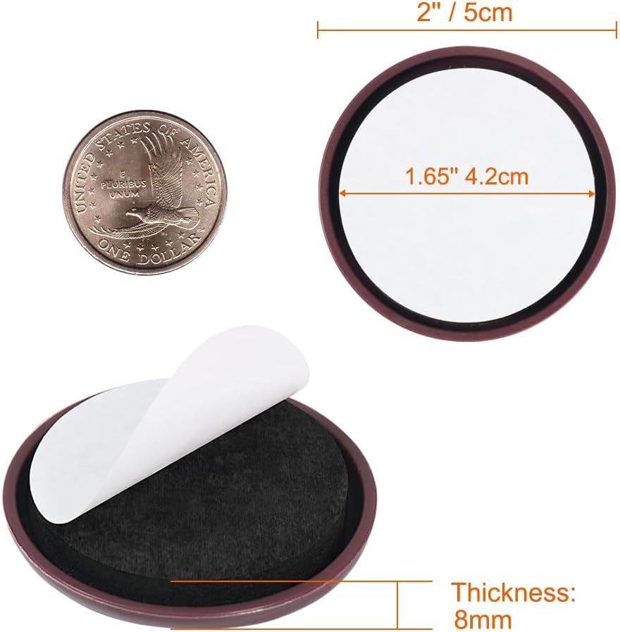 2 inches Stick Furniture Sliders, 12pcs Furniture Glides for Easy Moving on Carpet Hardwood (Coffee)