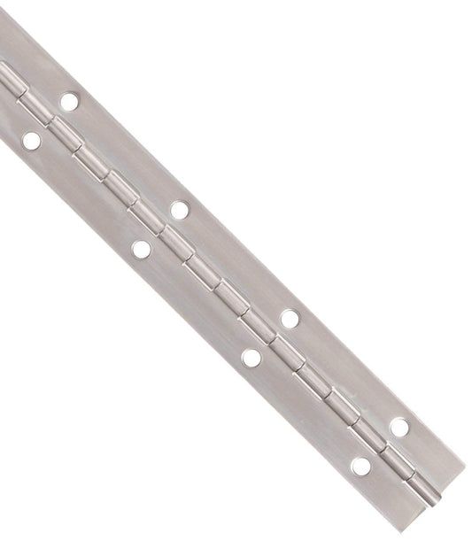 Stainless Steel Continuous Hinge with Hole, Bright Annealed Finish (1 Foot, 1-1/2 Inches)