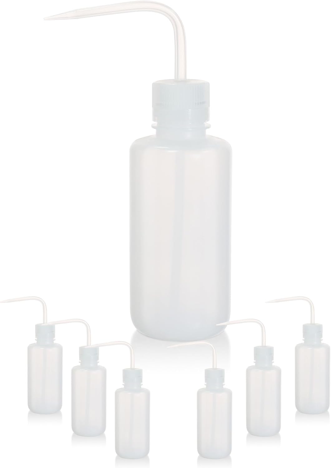 6pcs of Economy Wash Bottles, Vol.500ml (17oz), Narrow-Mouth, Self-Venting Safety Wash Bottles, LDPE Material,IN-WBN500