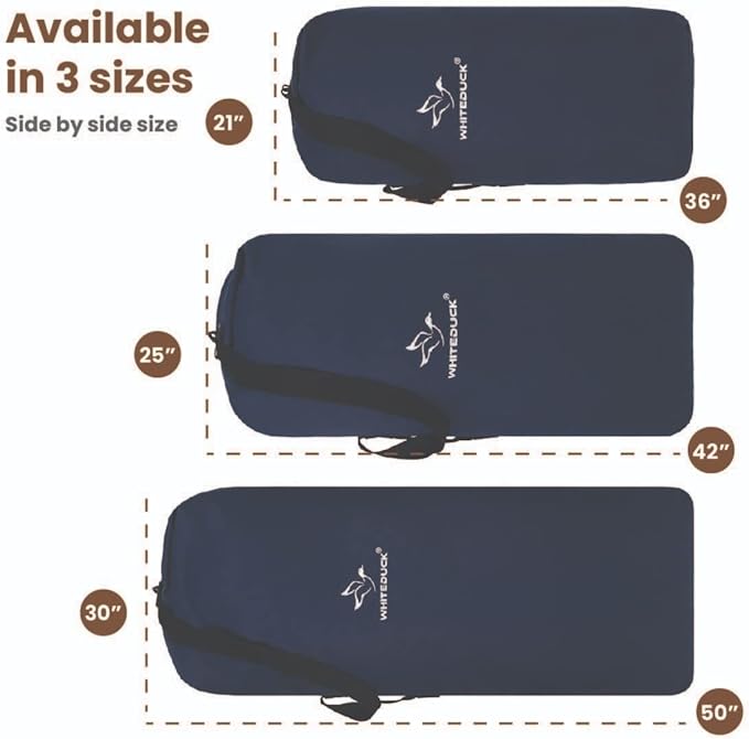 WHITEDUCK Top Load Canvas Folding Duffel Bag, Water Resistant Army Style Shoulder Bag for Men and Women- Gym, Sports, Travel, Hiking, Camping, Backpacking (Small 21" x 36",Blue)
