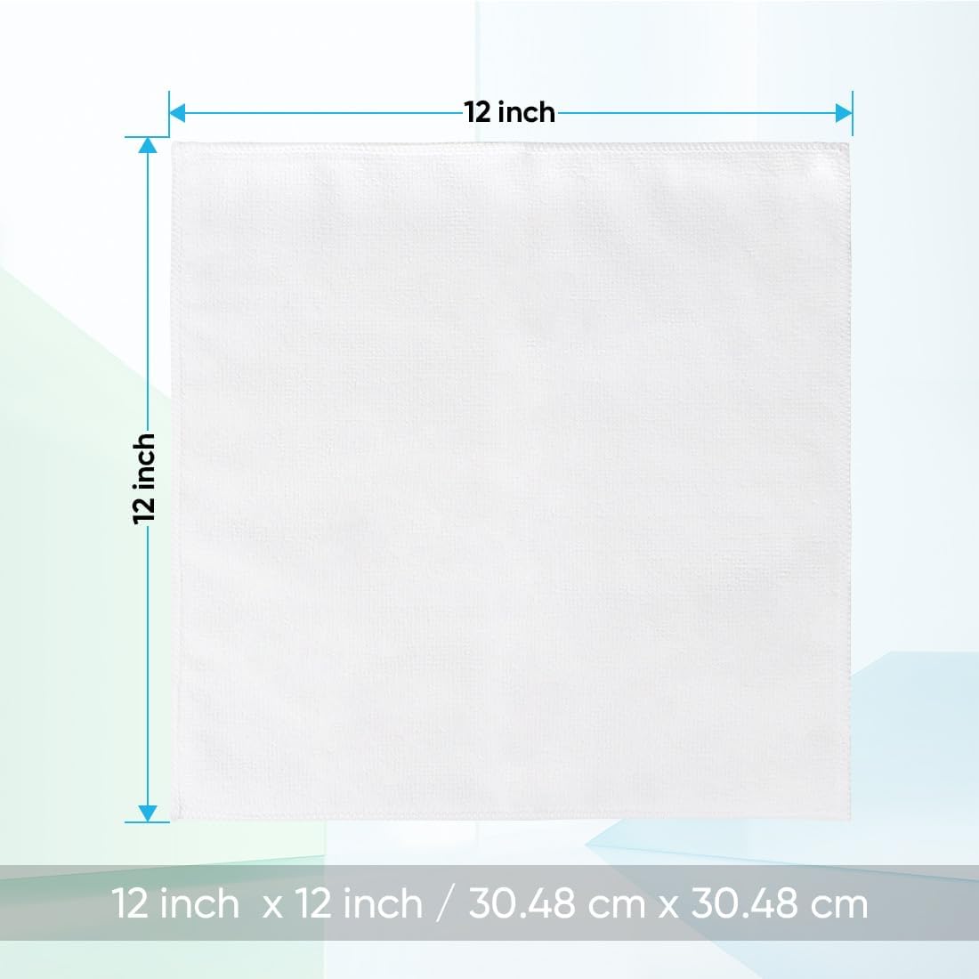 HOMEXCEL Microfiber Washcloths 12 Pack, Highly Absorbent and Soft Face Towel, Multi-Purpose White Wash Cloths for Bathroom, Hotel, Spa, Gym, and Kitchen, 12x12 Inch