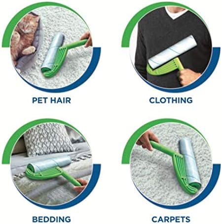 Leo 10-Inch Wide Lint Roller Refills, 3 Rolls with 50 Sheets Each (150 Sheets Total), Extra Sticky Pet Hair Remover for Carpet & Furniture