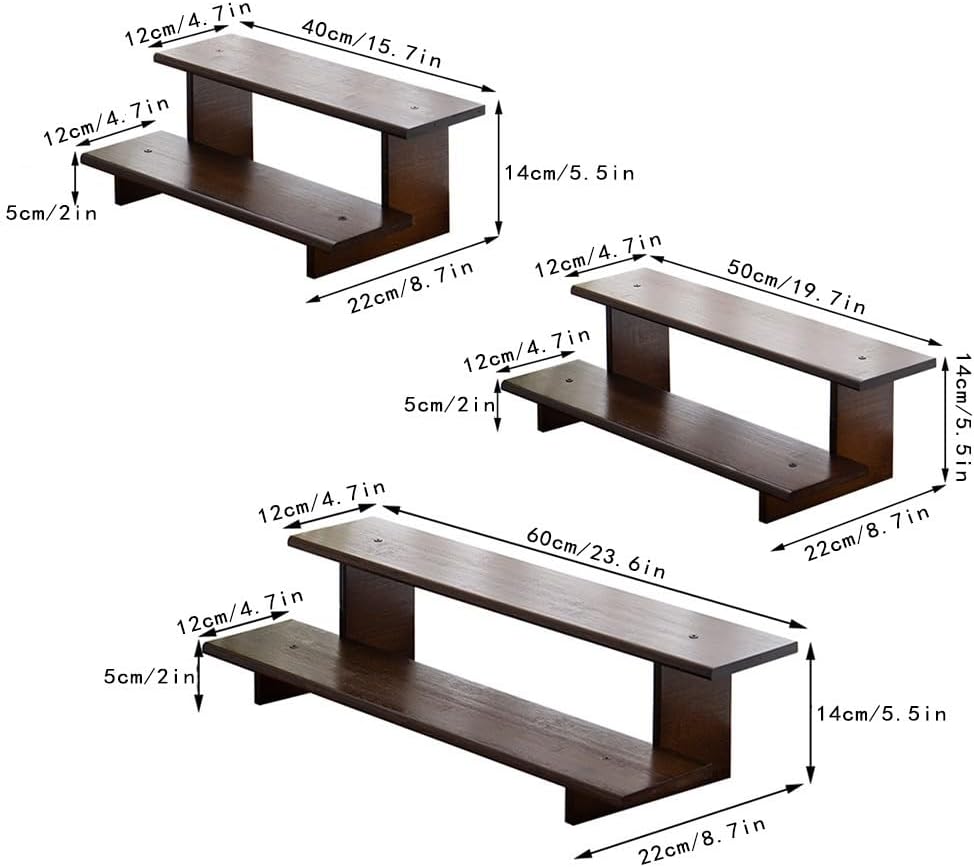 2 Tier Wood Desktop Ladder Storage Rack, Bamboo Wooden Storage Shelf for Kitchen Countertop, Spice Rack for Cabinet, for Mugs, Cream, Syrup, Cups, Spices, Kitchen Condiments (40cm)